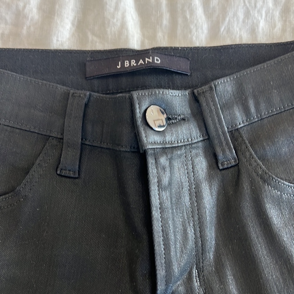 J Brand black coated skinny jeans size 26